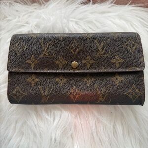 Louis Vuitton Monogram Canvas Wallet in Brown and Gold